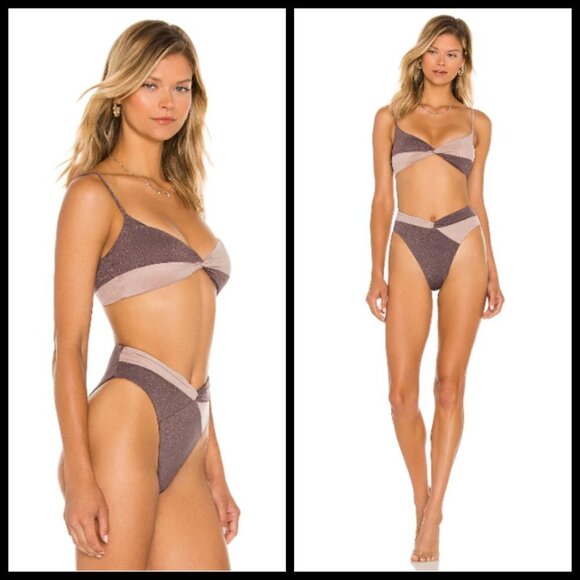 💕L*SPACE💕 Shimmer Bikini Set Ringo Bikini Top + Nancy Lee Bikini Bottom L NWT - Picture 11 of 16